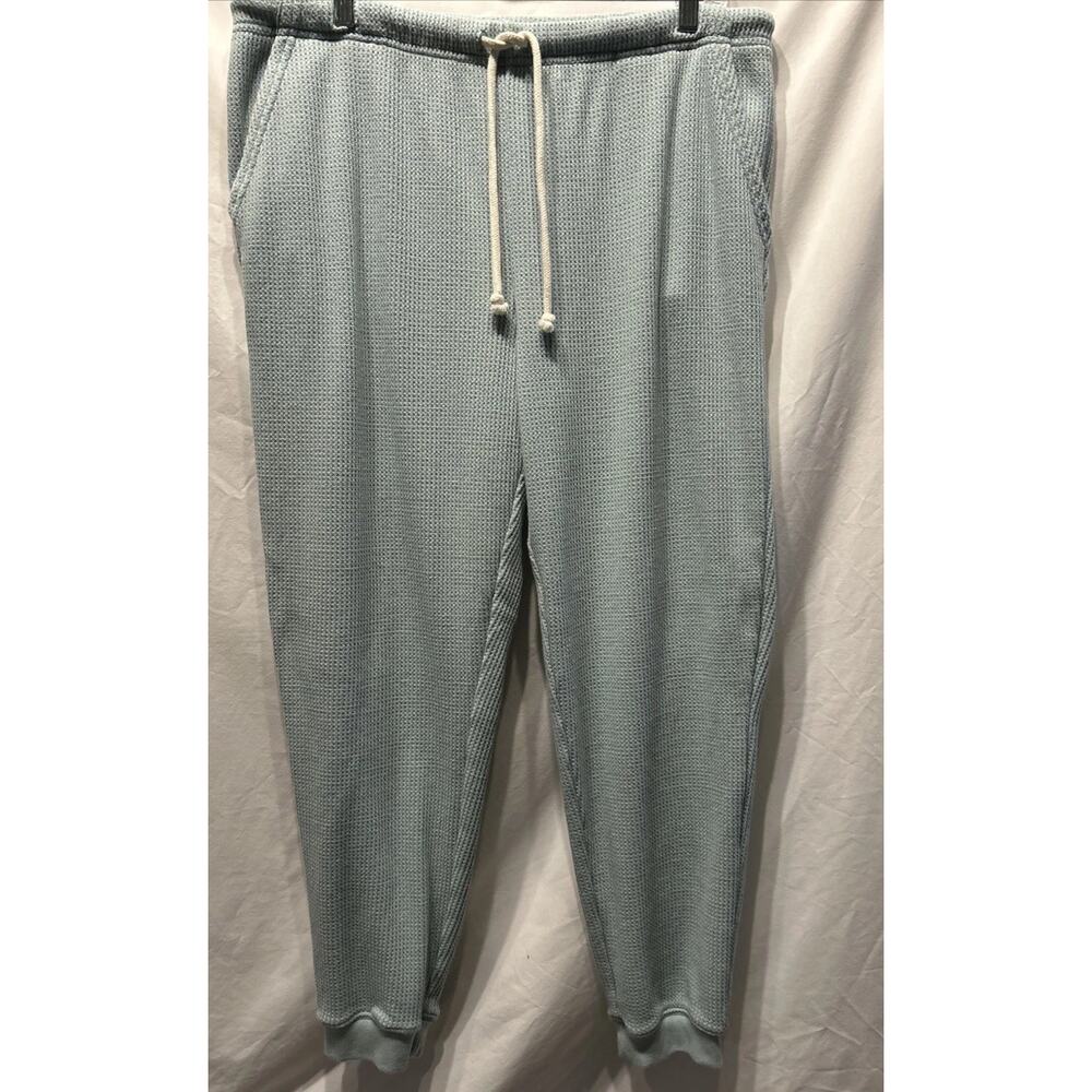 Aerie Cozy Waffle Knit Joggers Women's XL Light Blue Lounge Cuffed Sweatpants